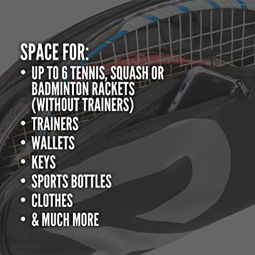 Promotions Raquex Sac pour raquette de tennis, squash et badminton - bleu, noir ou rose - pour raquettes de tennis, squash et badminton - peut contenir jusqu´à 6 raquettes + accessoires + chaussures pjg5hhHdF Haute Quaity