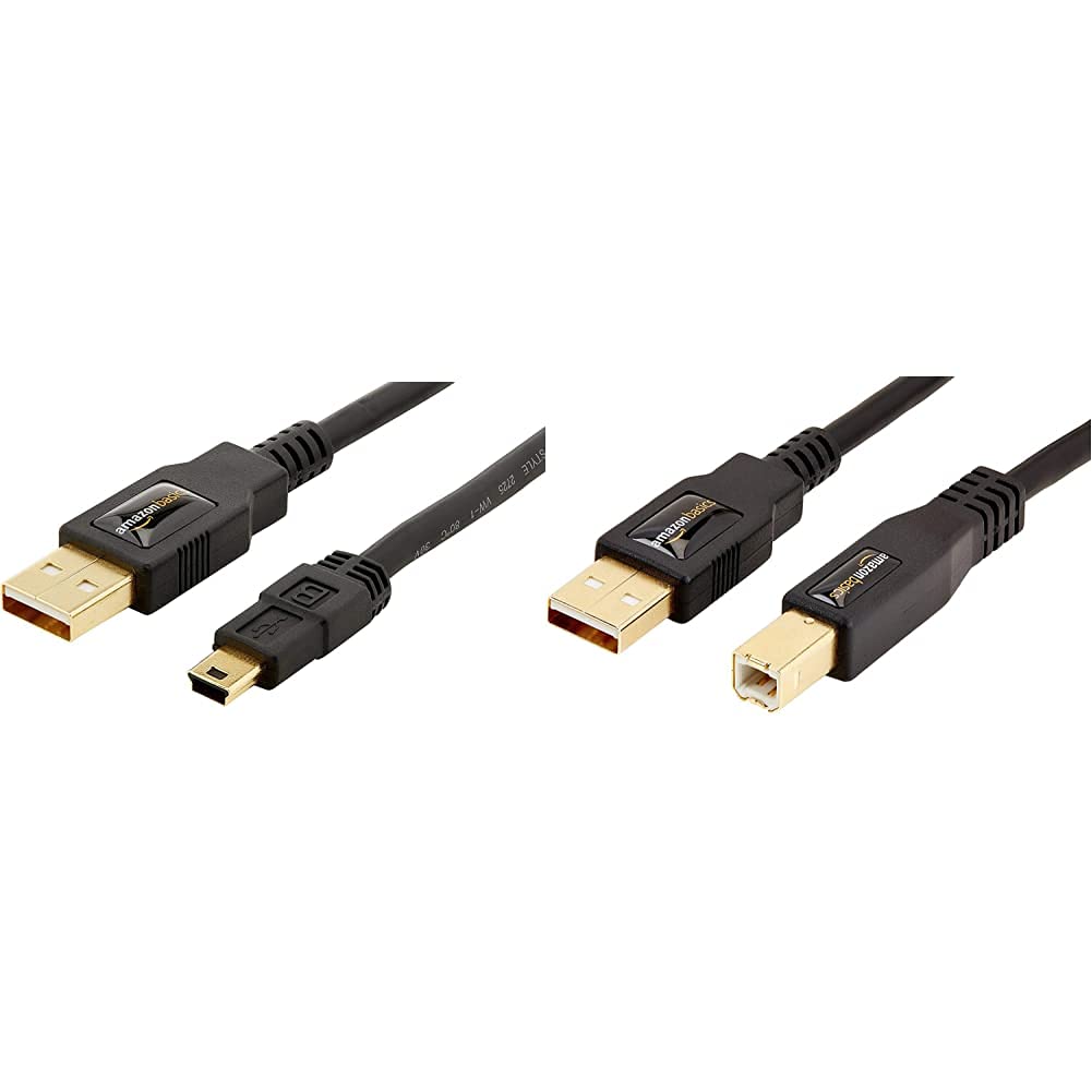 boutique en ligne Amazon Basics Câble USB 2.0 USB A Mâle B Mâle 1.8m & Câble USB 2.0 mâle A vers mâle mini B 0,9 m tTeLcLxNz Boutique