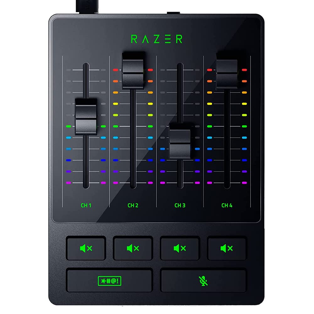 Promotions Razer Mixeur Audio (Mixeur Audio analogique, Interface à 4 canaux avec Boutons de contrôle du Volume, Entrée XLR avec préampli, Plug and Play) RZ19-03860100-R3M1 cFGQ0M43a véritable contre