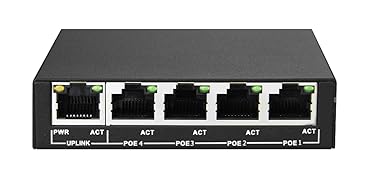 grand choix PoE Switch PS504 Mini commutateur PoE Power Over Ethernet, 5 ports LAN RJ45, 4 ports LAN POE RJ45, 802.3AF, 48V / 60W Noir Xyz39YFn2 frais