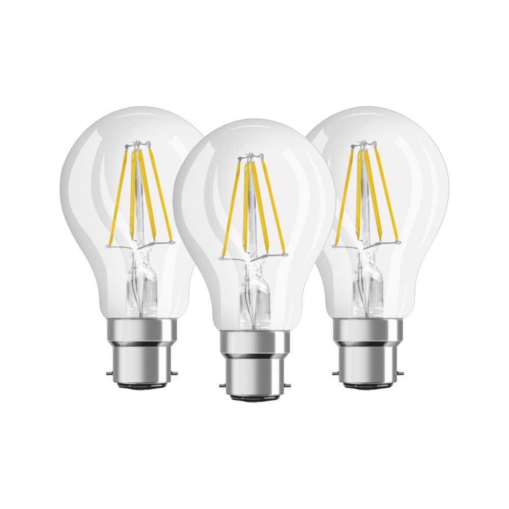 Promo Osram - Lot de 3 Ampoules LED Filament Standard - Culot B22 - 7 W Equivalent 60 W - Blanc Chaud 2700K    [Classe énergétique E] t67D19Ull bien vendre