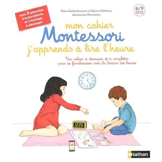 luxe  J´apprends à lire l´heure - Mon cahier Montessori - 6/9 ans  Broché – Illustré, 29 mai 2019 tGPEwluSi grand