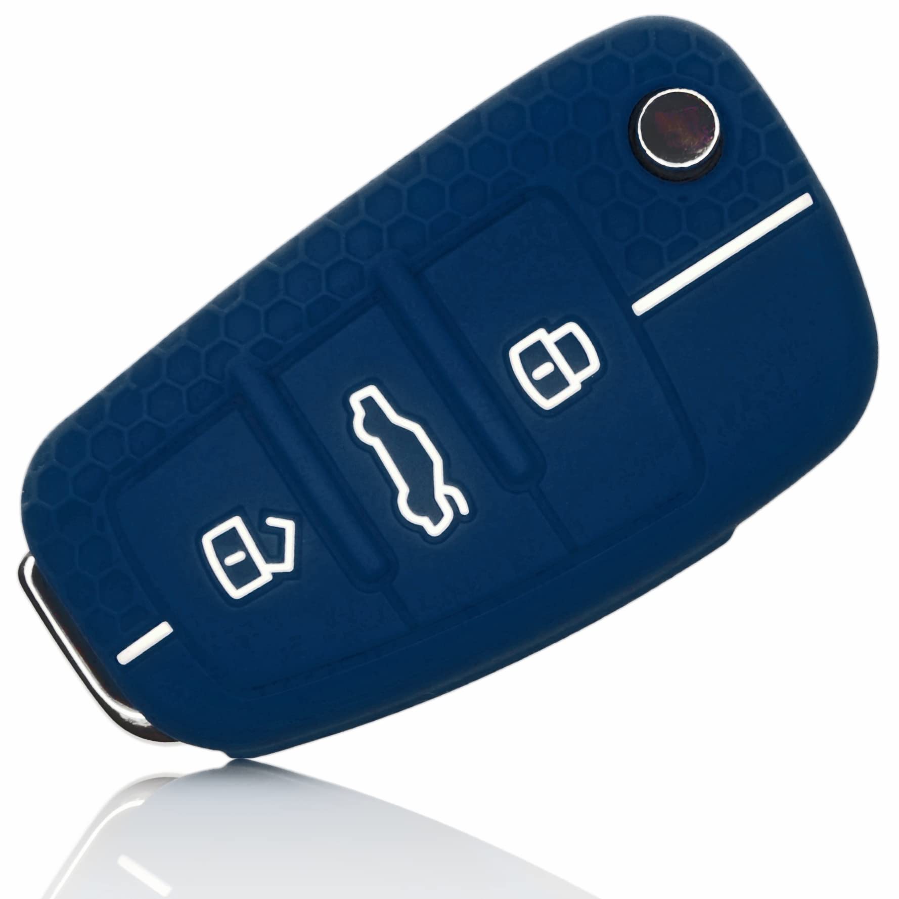 grand choix FOAMO Coque de protection en silicone pour clé de voiture compatible avec Audi à 3 boutons – Bleu et blanc TCIdgHbbT juste de l´acheter