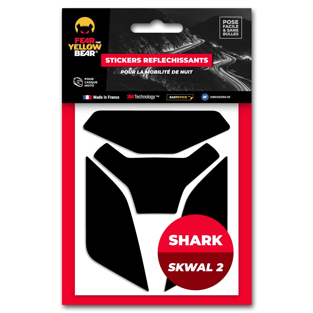 Tendance  Fear The Yellow Bear© Easy Replica Shark D-Skwal 2™, Kit 4 Stickers réfléchissants REPOSITIONNABLES, pour Casque Moto, 3M™ Technology (Noir)… OQyf40h9H meilleure vente