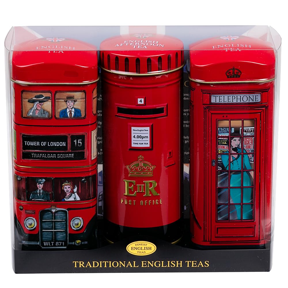 stylé  New English Teas Heritage Range Coffret cadeau de 3 boîtes à thé English Tea Selection 84 g 7g6q4pyDo véritable contre