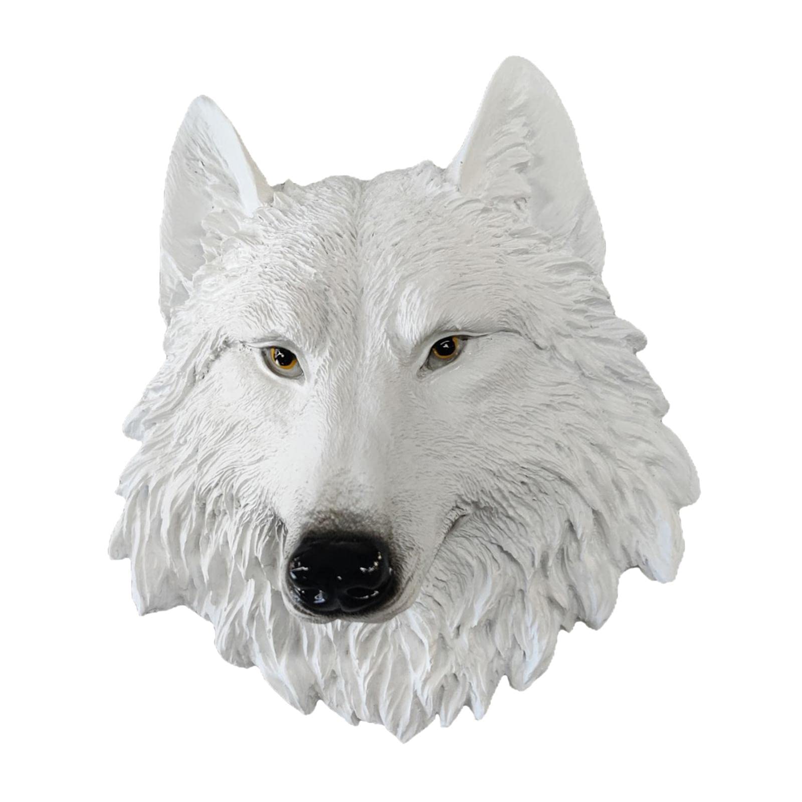 vente chaude perfk Head Statue, Wall Mounted Collectibles,Resin Hanging Wild Animals Head Sculpture For Bar Office Restaurant TV Cabinet Ornaments, Loup blanc Ki9ZGMuri meilleure vente