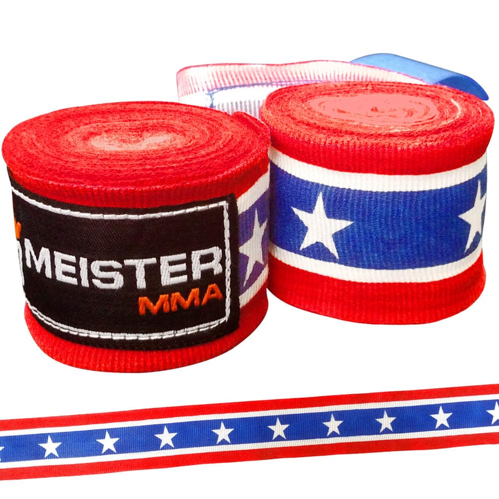Promotions Meister Paire de bandages élastiques en coton pour MMA et boxe - 4,5 m de long OIMB9OuSL en France Online