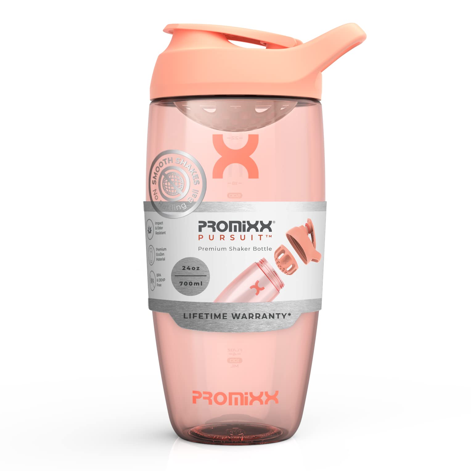 Outlet Shop  Promixx Shaker – Bouteille shaker de protéines de qualité supérieure pour shakes complémentaires – Facile à nettoyer et durable (700 ml, Corail) 6Yyu4P4KO frais
