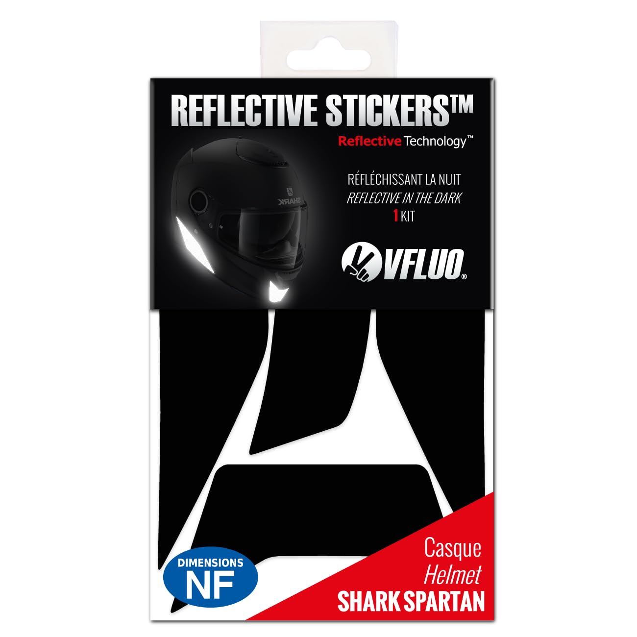 luxe  VFLUO - Gamme Stickers Noirs Rétro Réfléchissants