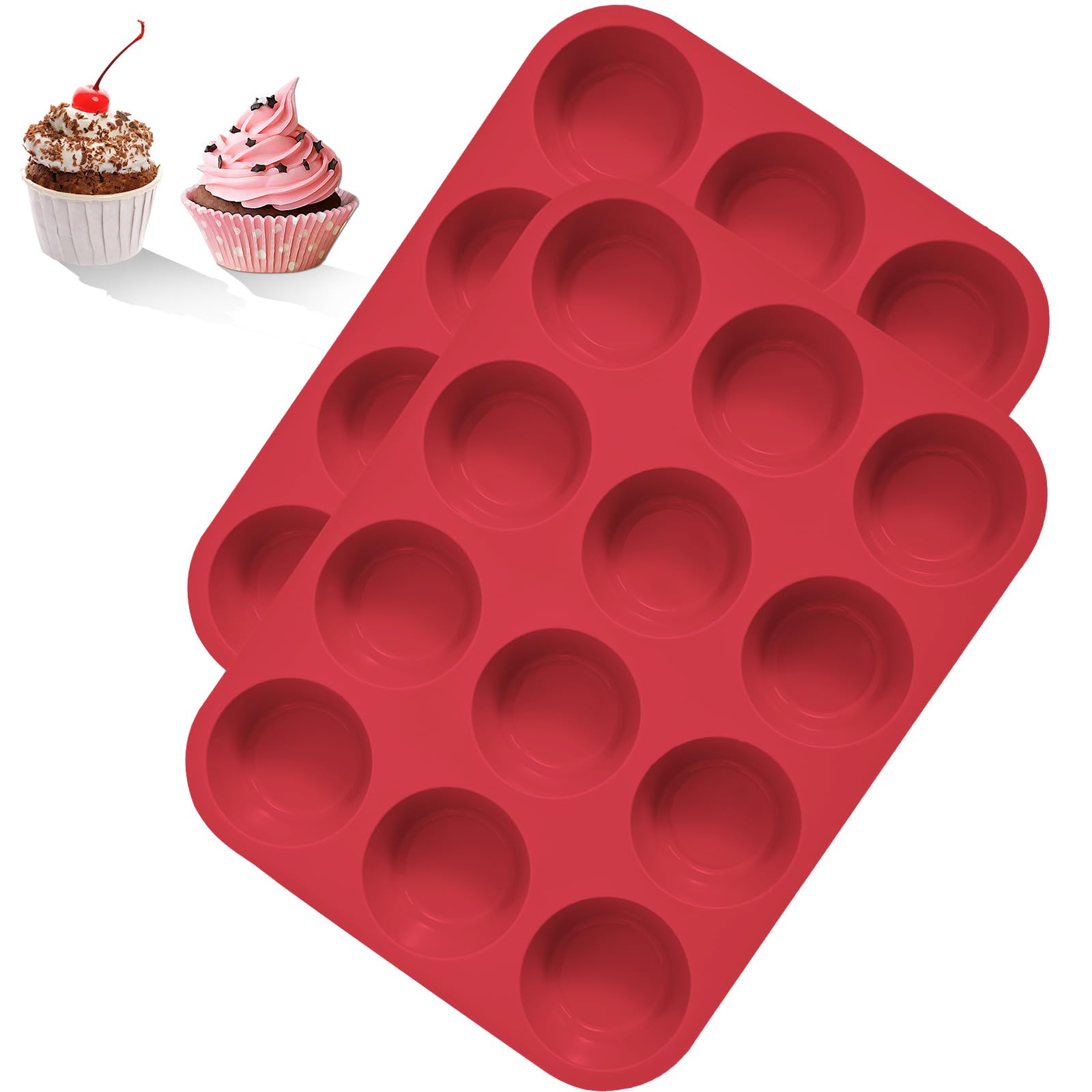 chic  BASVII 2 Pièces Moule Silicone Patisserie, 12 Mou