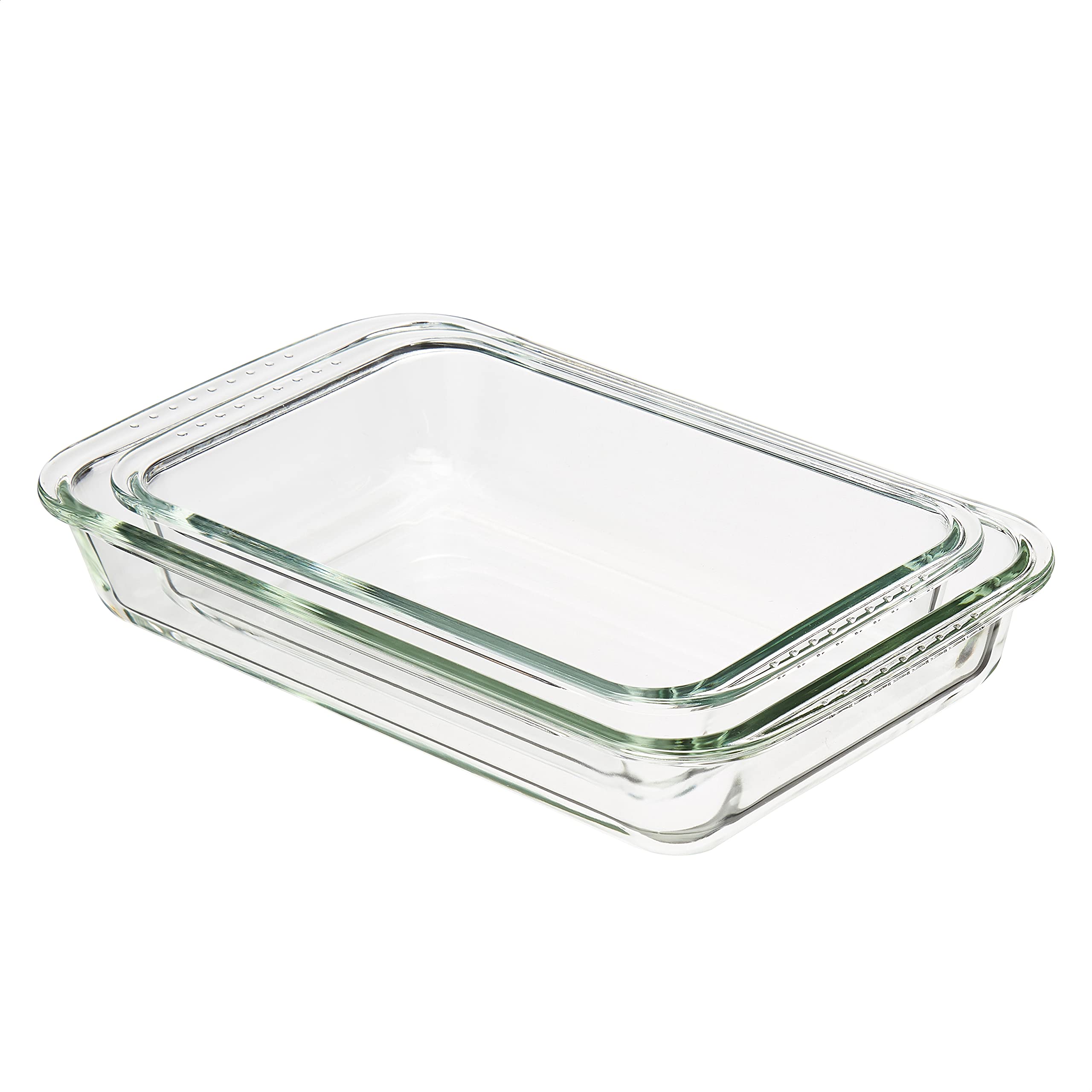 boutique en ligne Amazon Basics Lot de 2 plats rectangulaires en verre, pour cuisson au four, 3 l et 2 l, Transparents Fbv1u28R4 Vente chaude
