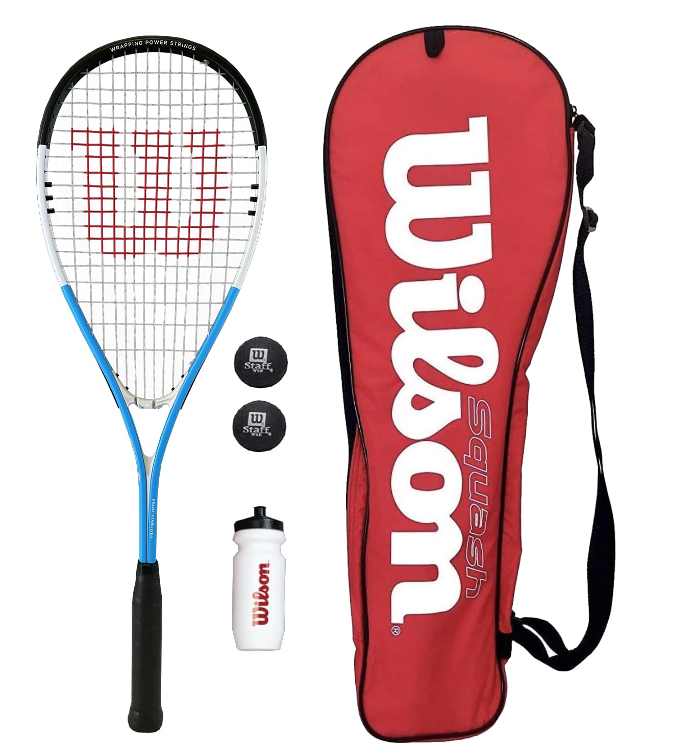 vente chaude Wilson Kit Squash avec Raquette, balles, Gourde et Sac de Transport LIX2xaN4z stylé 