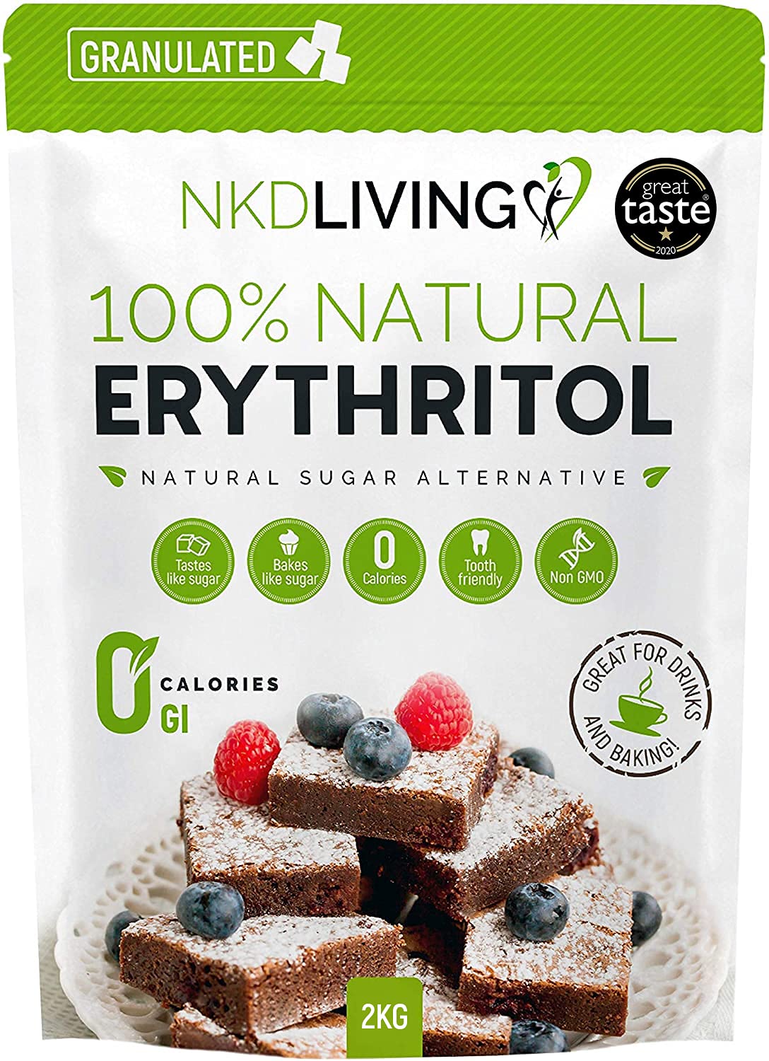 bien vendre 100 % érythritol naturel, 2 kg | Granulé substitut au sucre avec ZÉRO calorie WxSgDhyQ4 bien vendre
