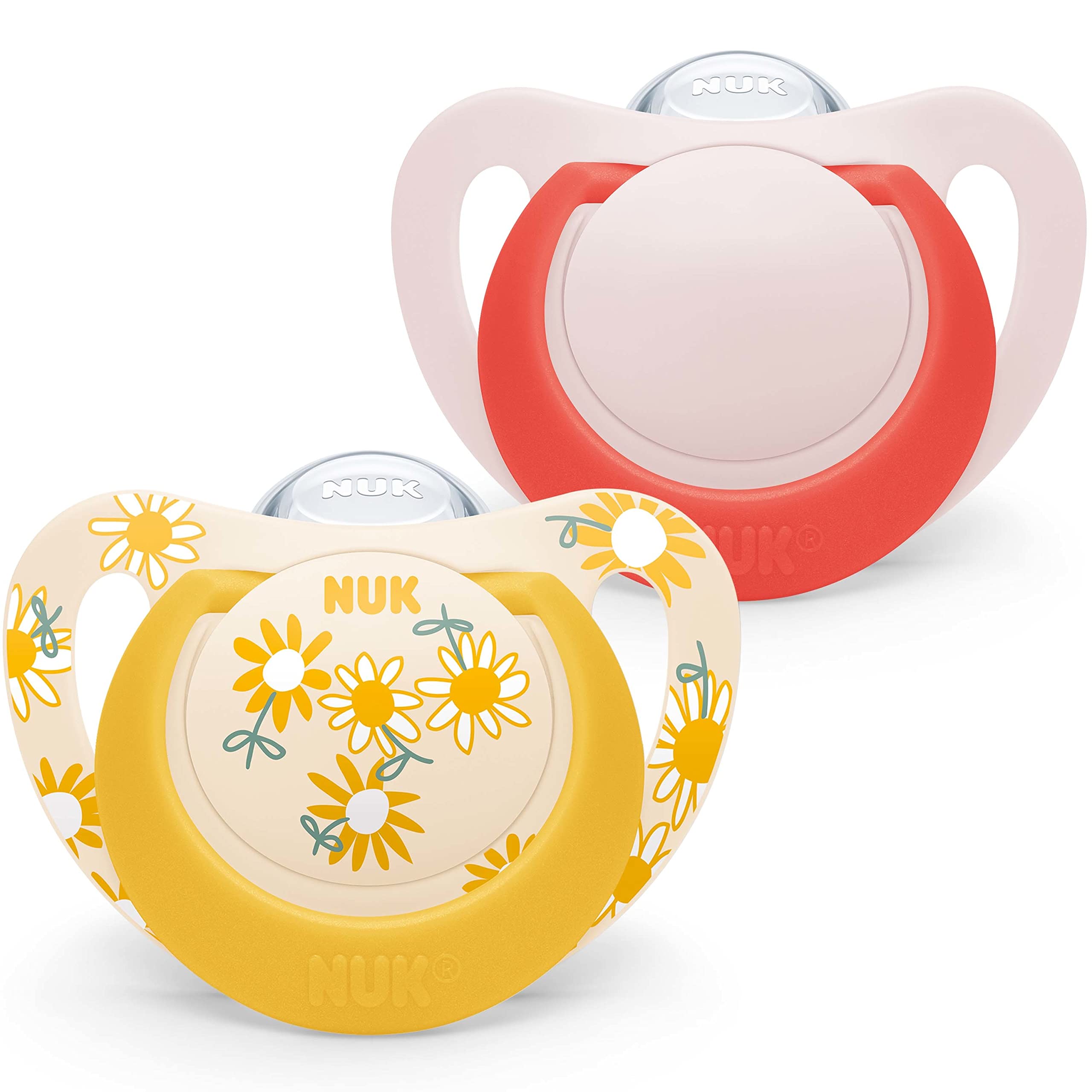 stylé  NUK Star Lot de 2 tétines en silicone sans BPA pour bébé de 18 à 36 mois Motif fleurs jaunes A2Q8ulBvg tout pour vous