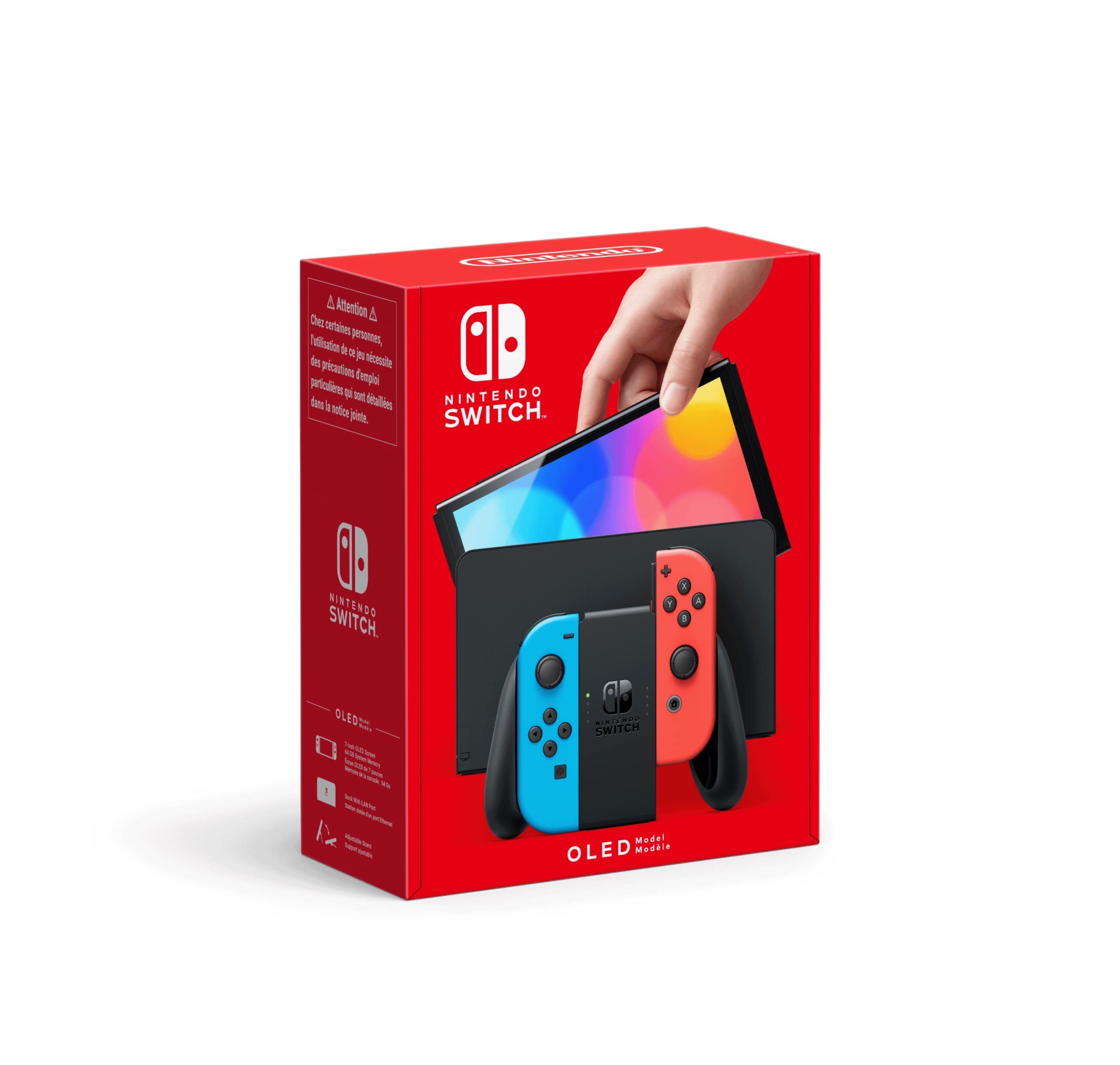 prix de gros Nintendo Console Nintendo Switch (Modèle OLED) avec Manettes Joy-Con Bleu Néon/Rouge Néon 410M52C5R véritable contre