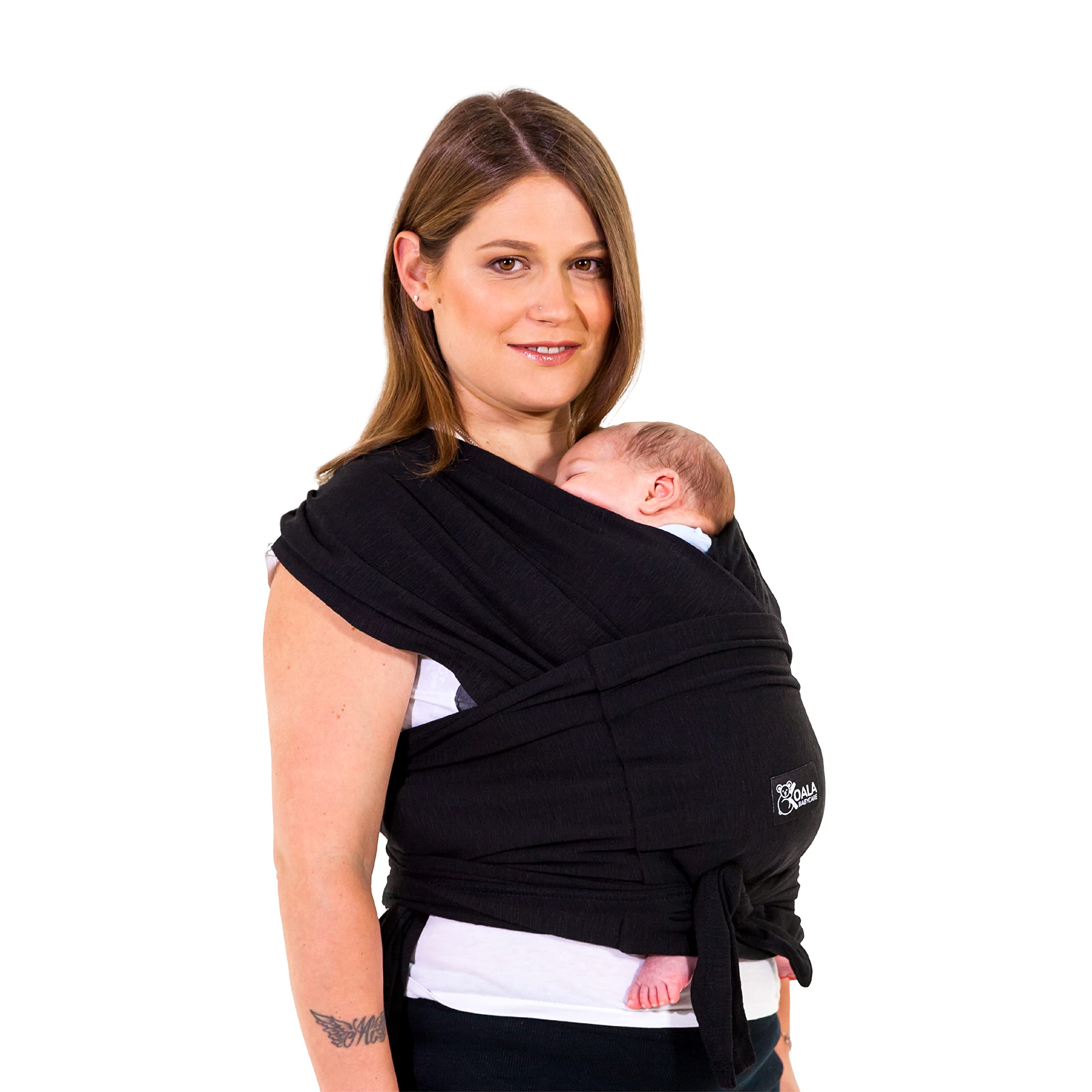 Tendance  Koala Babycare Une écharpe de portage facile à enfiler, réglable, unisex - Porte-bébé multifonctionnel pour jusqu’à 9 kg - Noir - Design Enregistré KBC® HNVeFhZJn grand