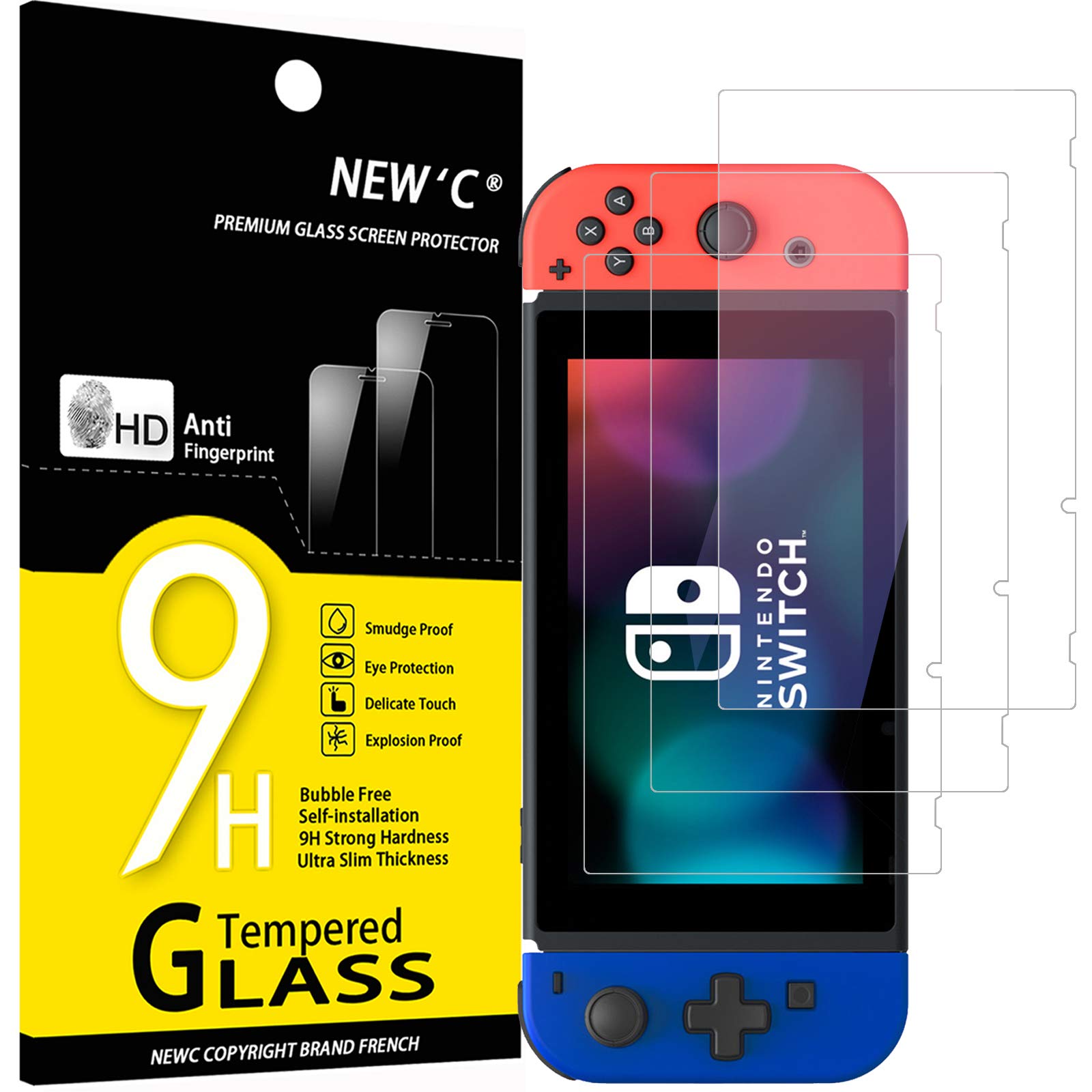 Haute Qualité NEW´C Lot de 3, Verre Trempé pour Nintendo Switch, Film Protection écran efficace contre les Rayures - sans Bulles - Ultra Résistant (0,33mm HD Ultra Transparent) Dureté 9H Glass B3DDZARp3 à vendre