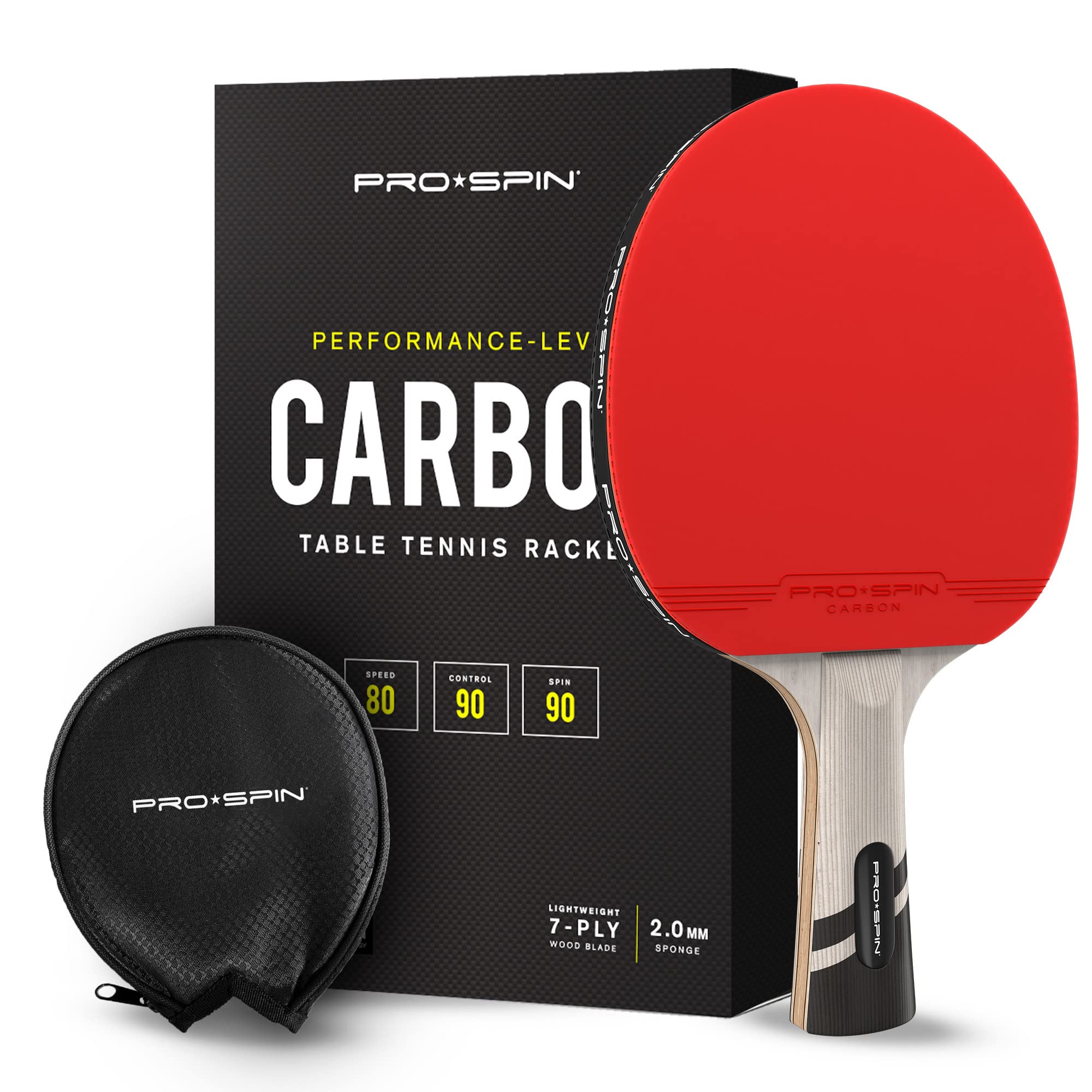 vogue  PRO-SPIN Raquette de Ping-Pong en Fibre Carbone 