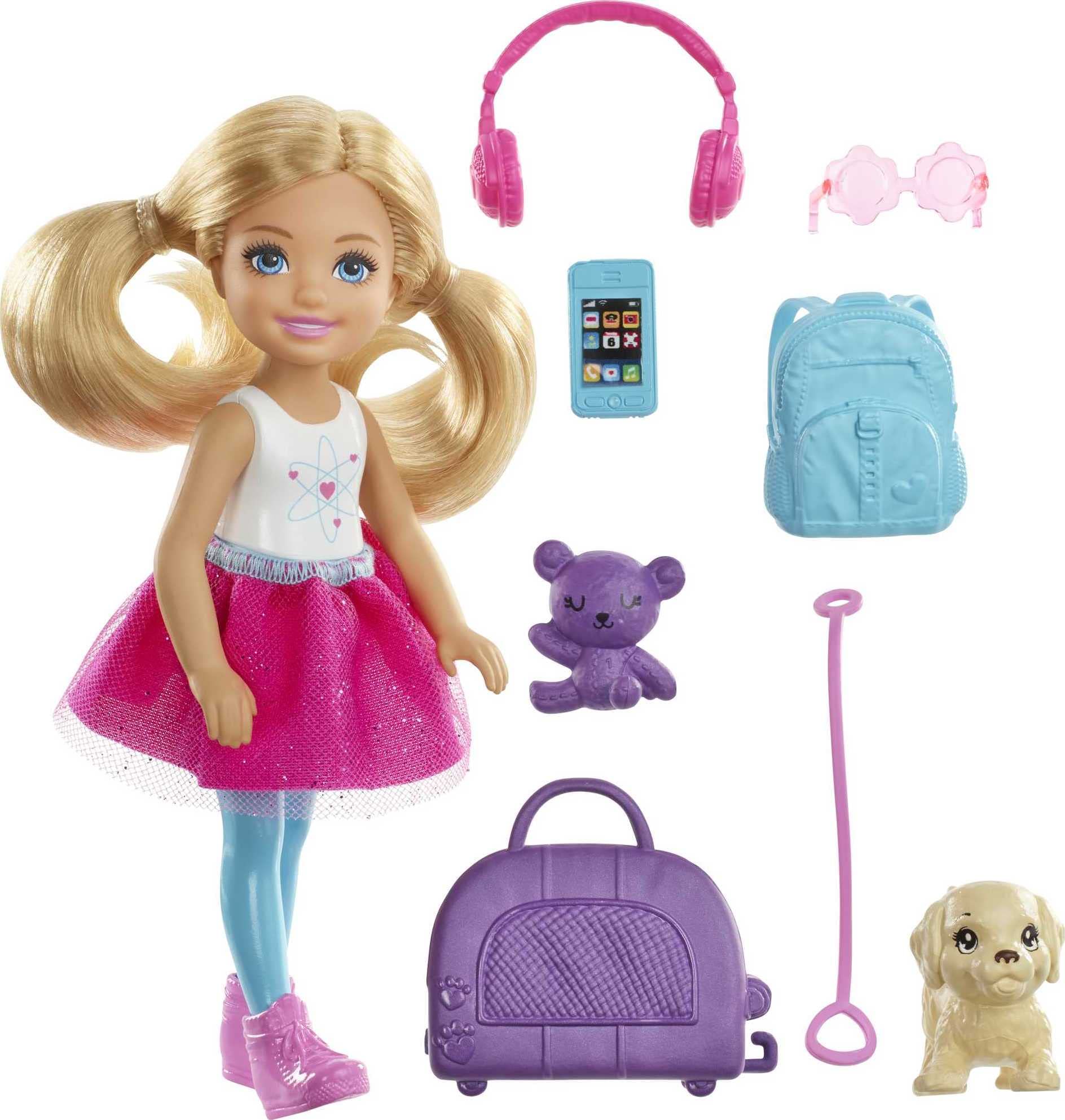 Populaire Barbie Voyage Mini-poupée ​Chelsea Blonde, avec Un Chien, Sac de Voyage et Accessoires, Jouet pour Enfant, FWV20 g4K4h4Lmz juste de l´acheter