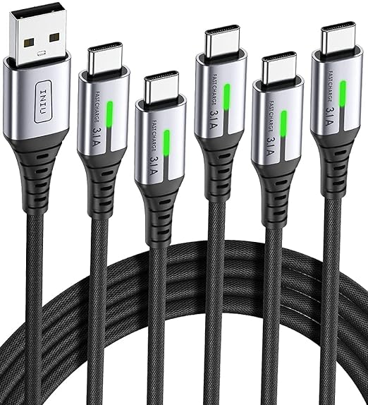 Classique INIU Câble USB C [Lot de 5], Cable USB vers U
