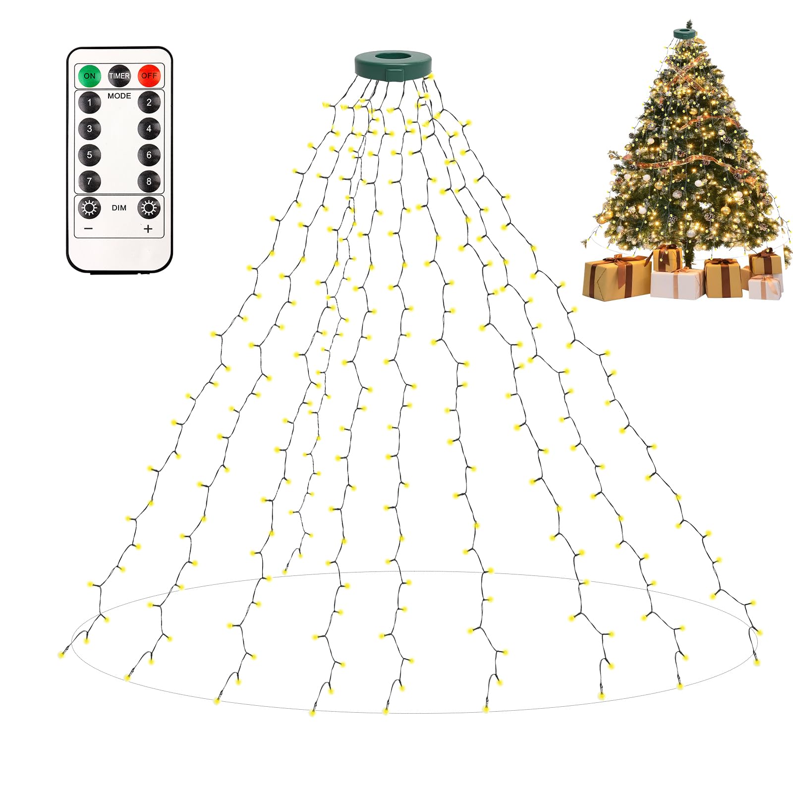 Magnifique Guirlandes lumineuses, Guirlandes lumineuses pour arbre de Noël, Guirlandes lumineuses pour arbre de Noël avec 200 LED, Guirlandes lumineuses pour arbre de Noël 2M avec huit modèles (Blanc chaud) tMUiUvdHv Vente chaude