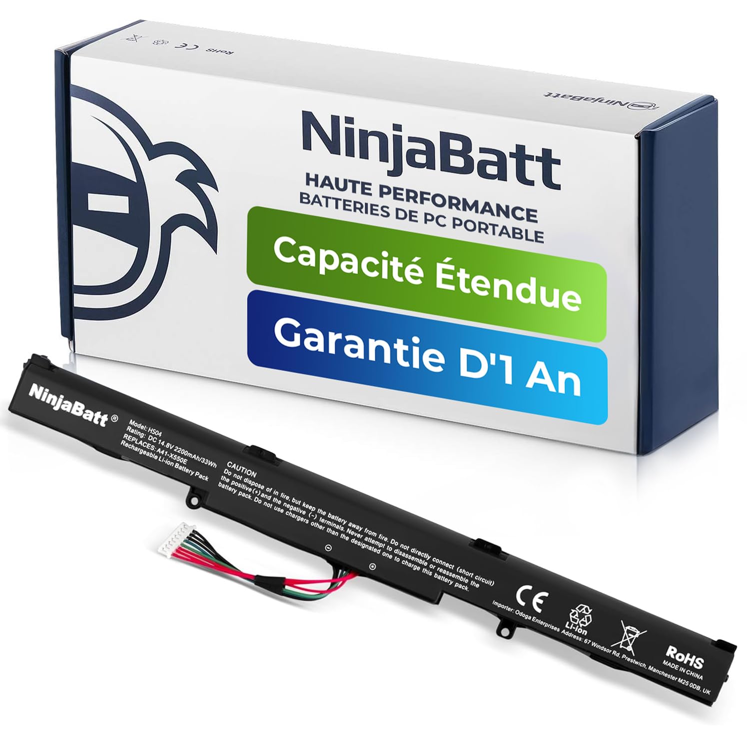 grand escompte NinjaBatt Batterie A41-X550E pour ASUS X
