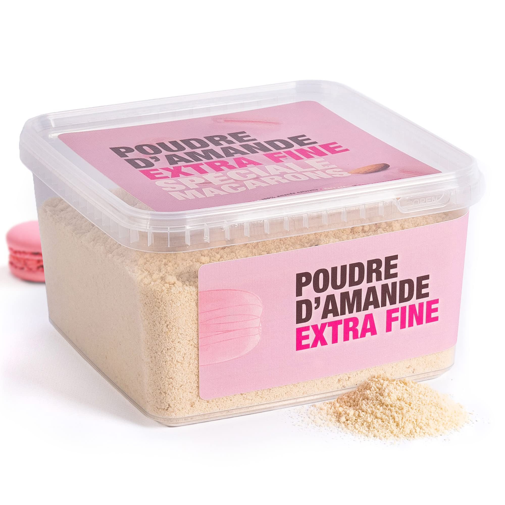 grand choix Poudre d´amande extra-fine spéciale macarons (1kg) - Farine d´amande blanche 100% naturelle, sans conservateur et sans additifs - Emballage pratique en boîte hermétique M670DMiRG pas cher