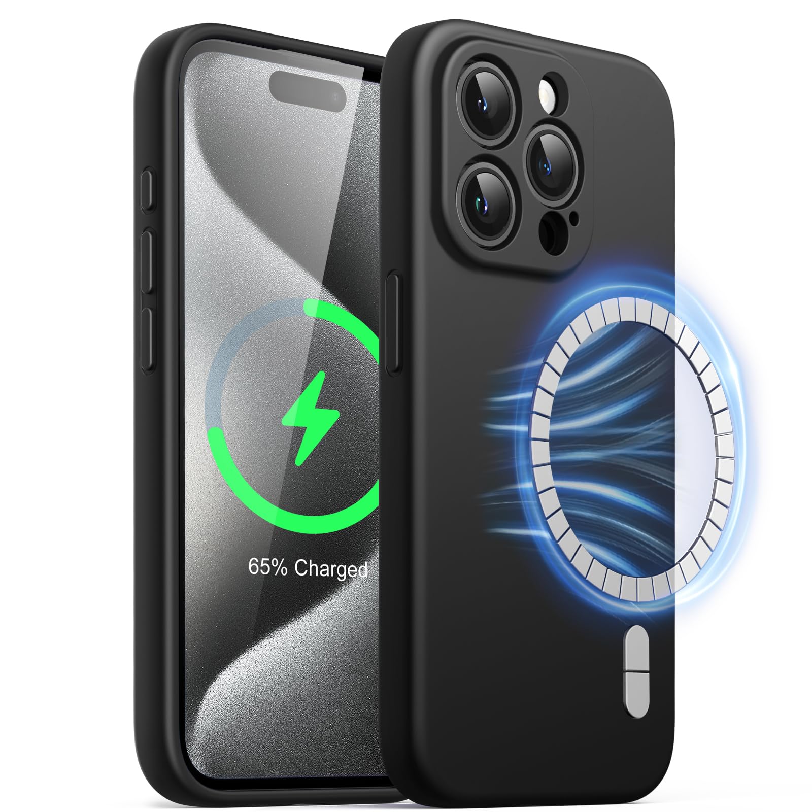 acheter JETech Coque Silicone Magnétique pour iPhone 15 Pro 6,1 Pouces, Compatible avec MagSafe, Étui Housse de Protection Complète de l´Objectif de Caméra (Noir) KGDoyNGh6 frais