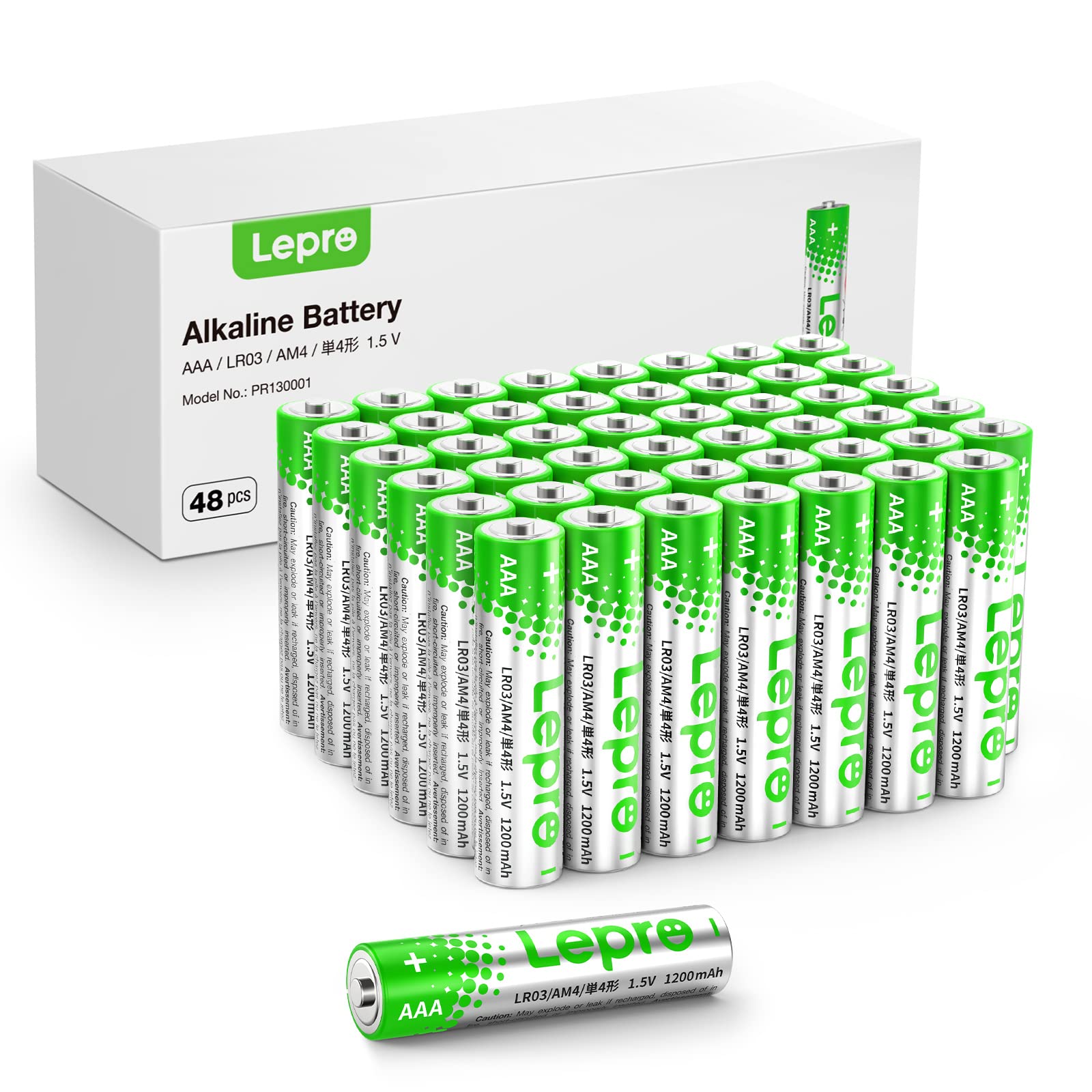 Exclusif Lepro Piles Alcalines AAA - Lot de 48-1,5V LR0