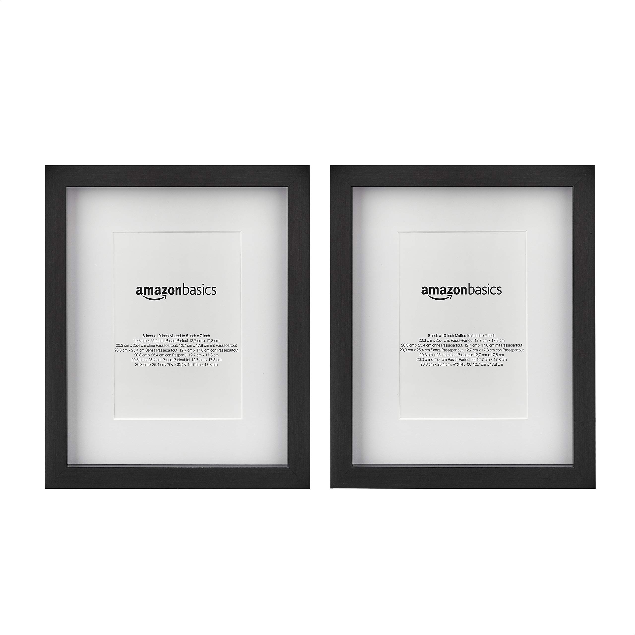 chic  Amazon Basics Rectangulaire Cadre photo avec passe-partout, 20 x 25 cm intérieur 13 x 18 cm, Lot de 2, Noir mz4uLt84y frais