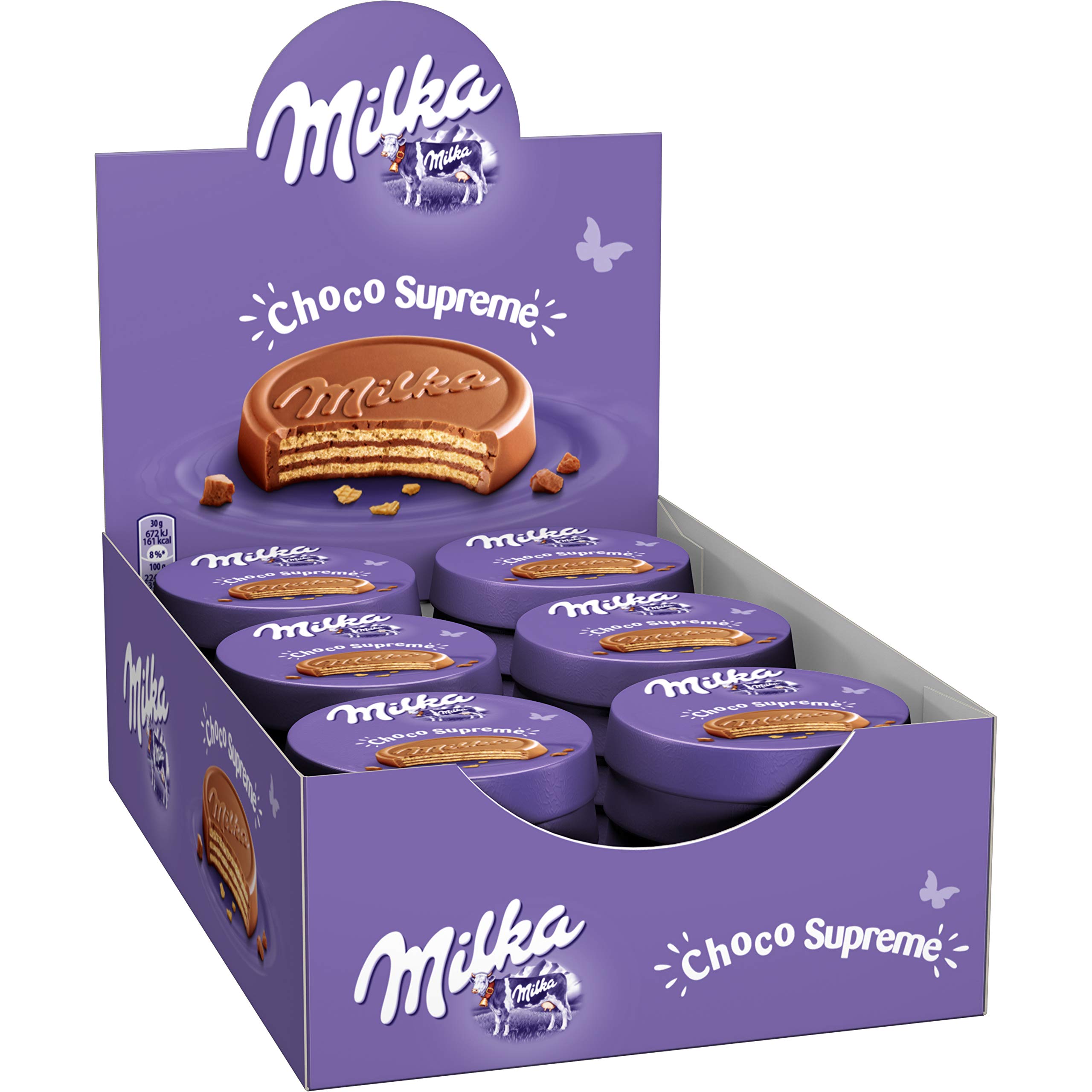 vogue  Milka Choco Suprême - Gaufrette Croustillante au Chocolat au Lait et Fourré au Goût Cacao - Présentoir de 30 boîtes (30 g) yZAx646LS pas cher
