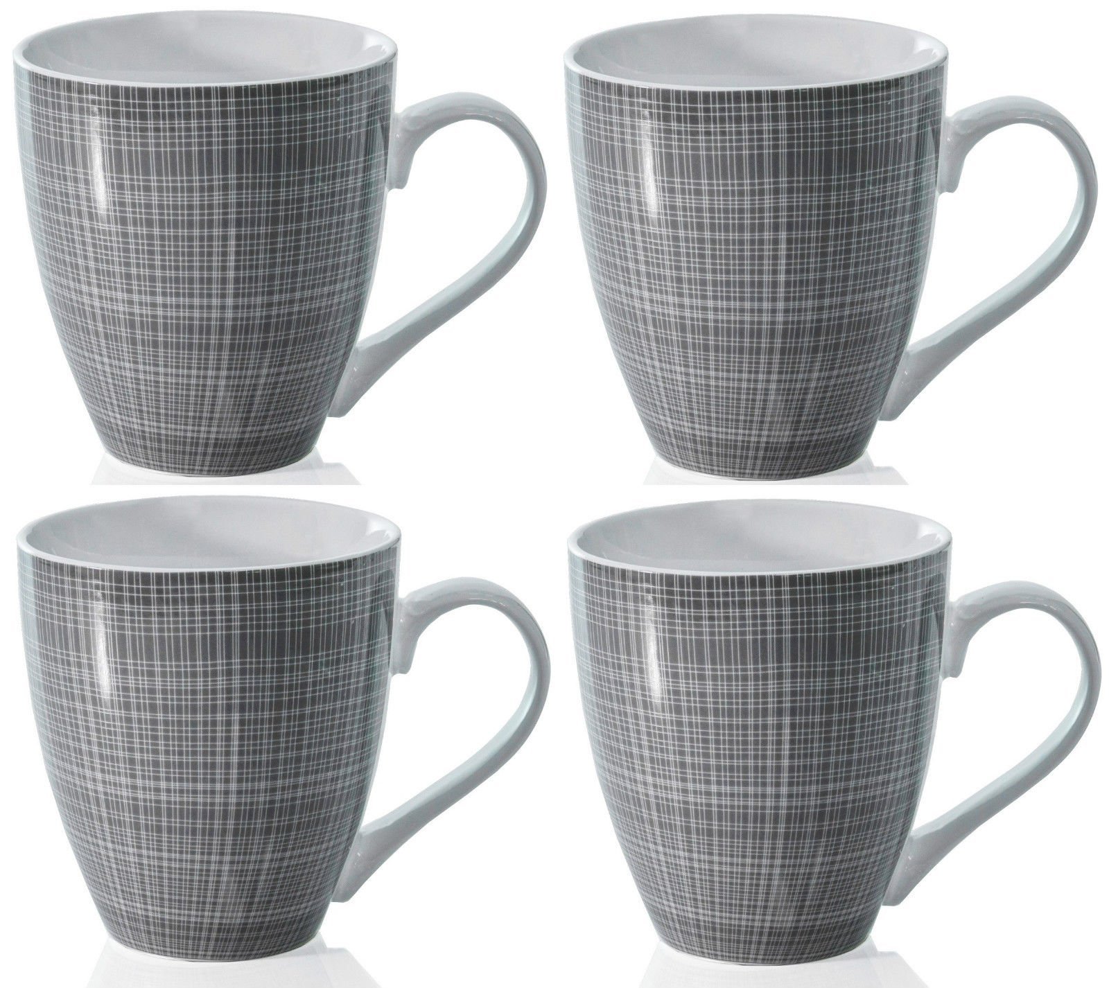 Promotions Sabichi Sketch Lot de 4 mugs en porcelaine Idéal pour boire du café/de la soupe/du chocolat chaud Taille XL, Porcelaine, gris LHk66BhLN bien vendre