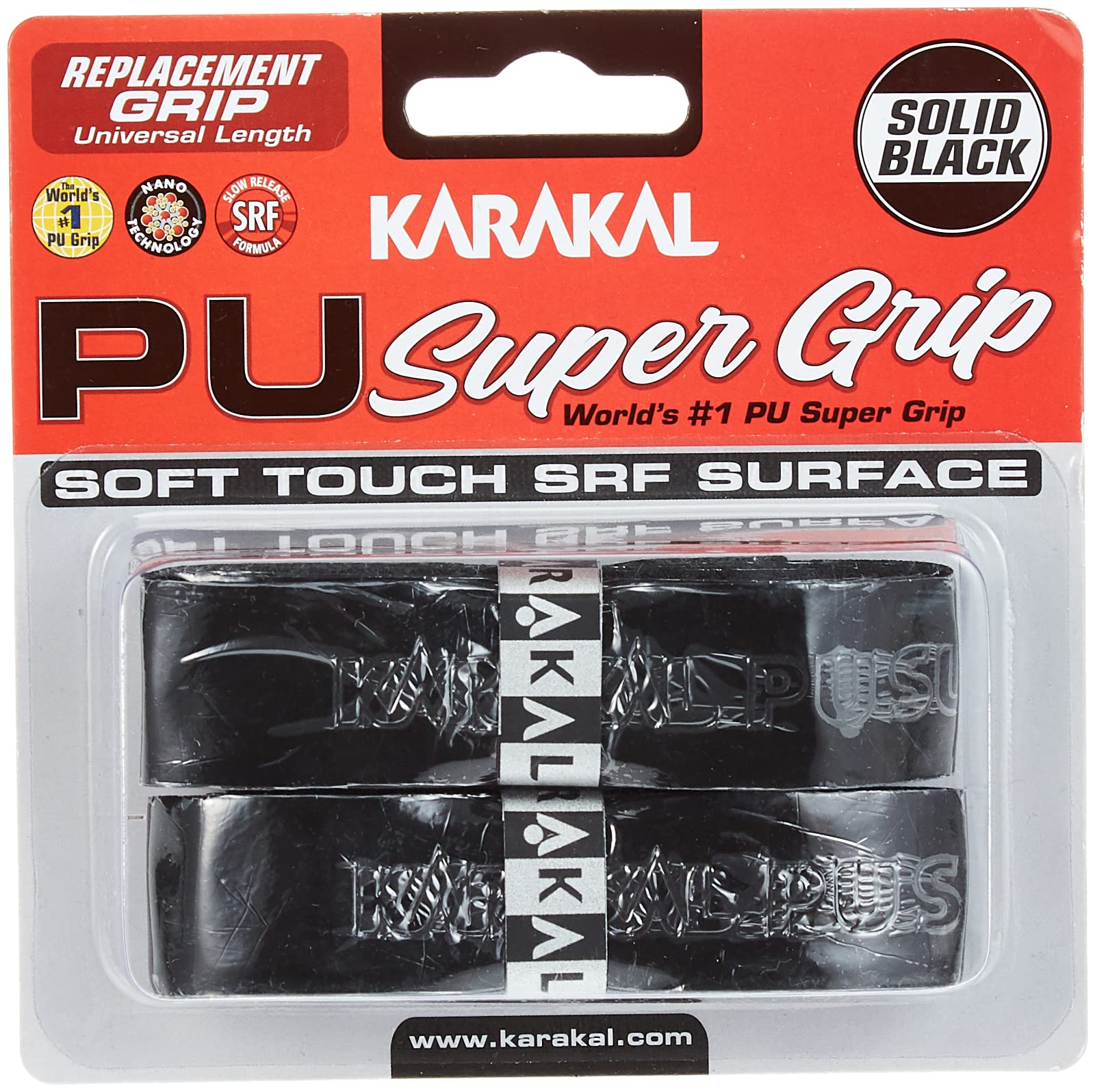 Promo Karakal PU Supergrip Lot de 2 Grips de Rechange pour Raquette de Tennis/Badminton/Squash (Noir) 9QpRwSv3J bien vendre