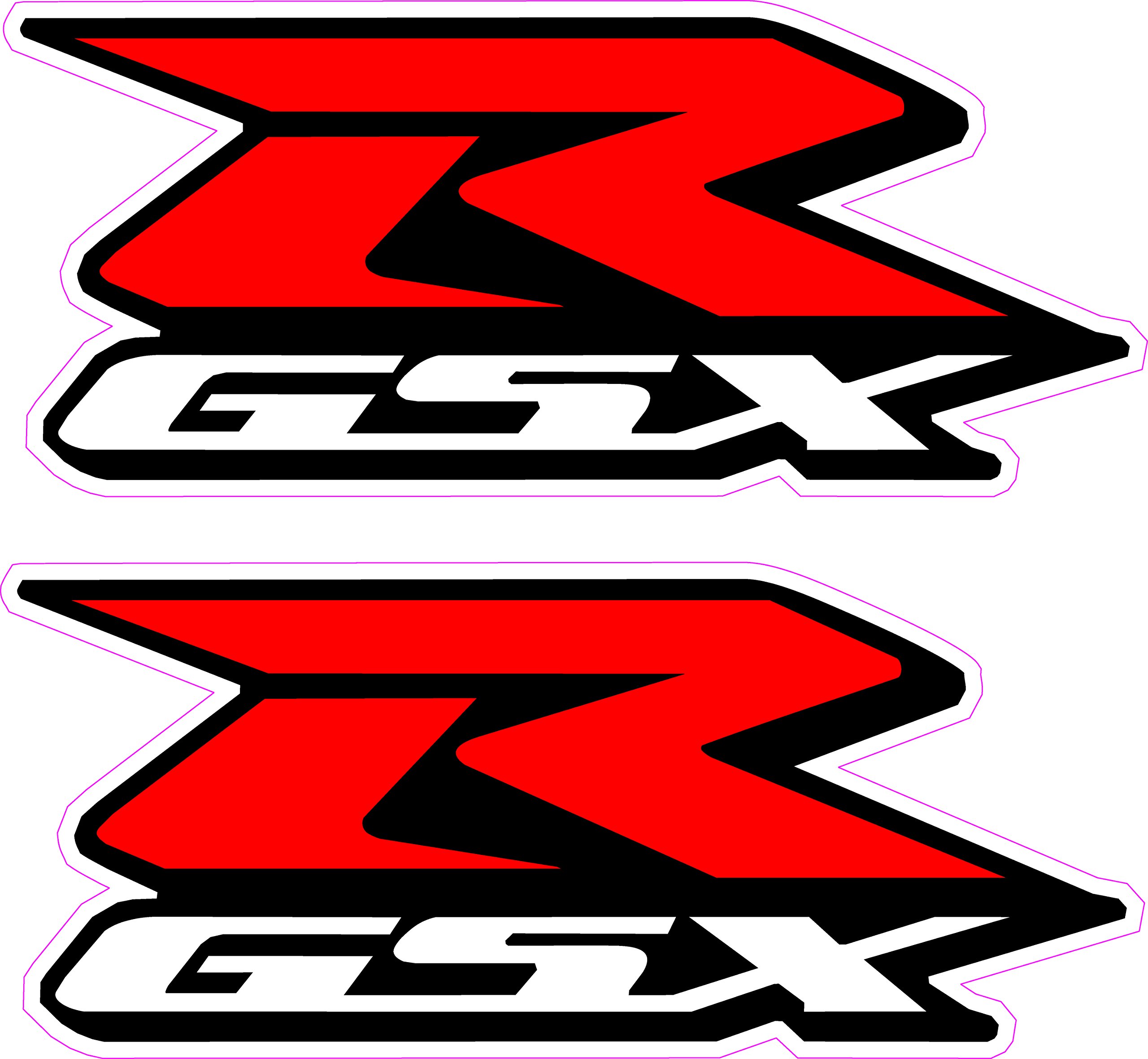 luxe  GSXR Lot de 2 autocollants en vinyle pour moto Suzuki Rouge gq2xlHW0d frais