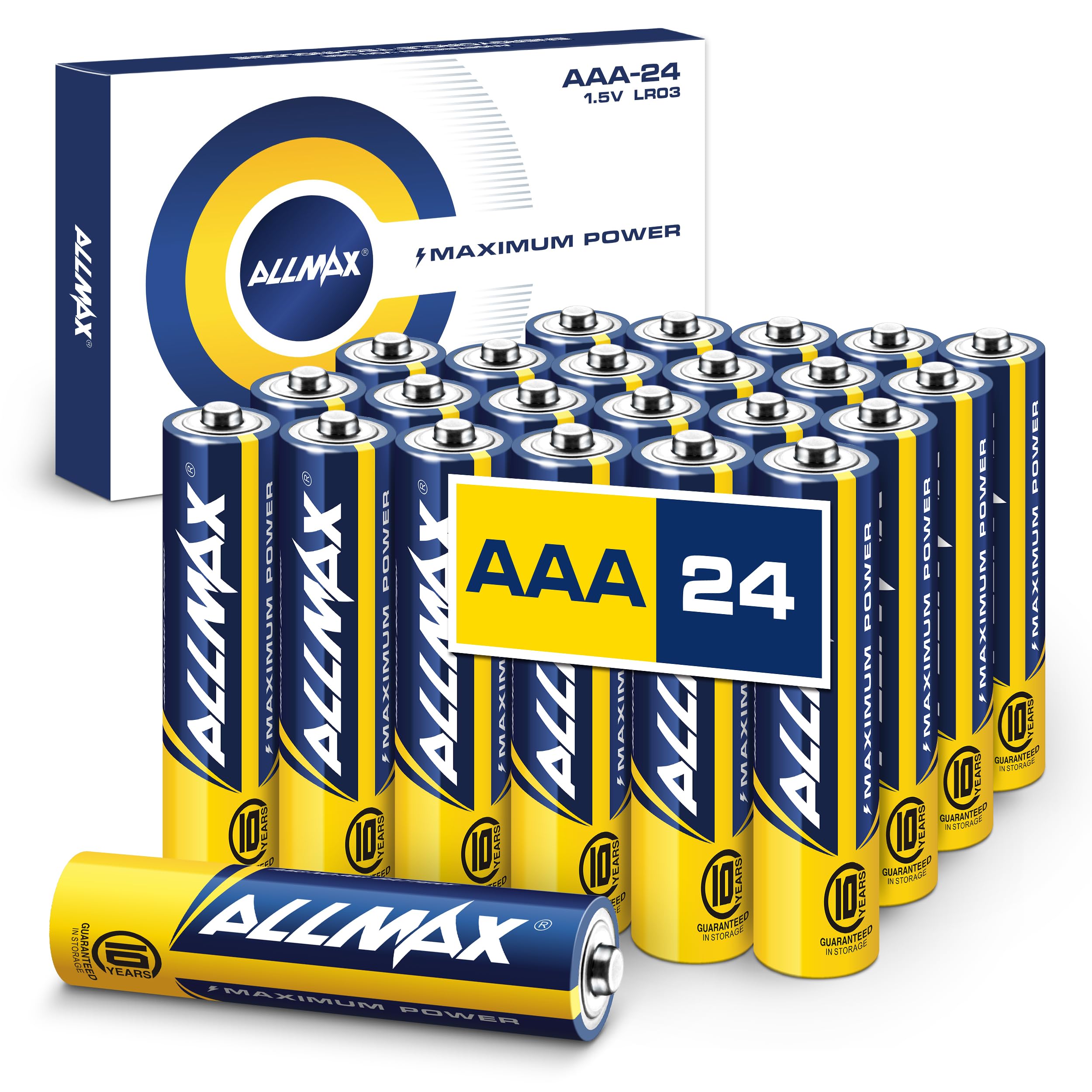 luxe  Piles alcalines Allmax AAA à Puissance maximale (24 pièces) – Durée de Vie Ultra Longue : 10 Ans, étanche, adaptée aux appareils – alimentée par la Technologie EnergyCircle (1,5 V). bz35mCUsL Outlet Shop 