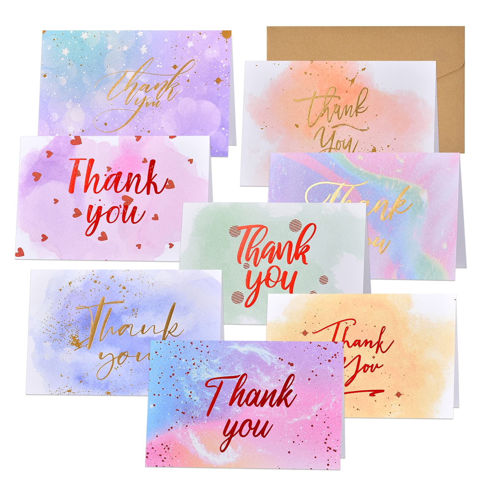 prix de gros Giiffu Lot de 48 cartes de remerciements aquarelles avec enveloppes pour mariage, Thanksgiving, entreprise, fête prénatale remerciement dmYzwbp9e en France Online