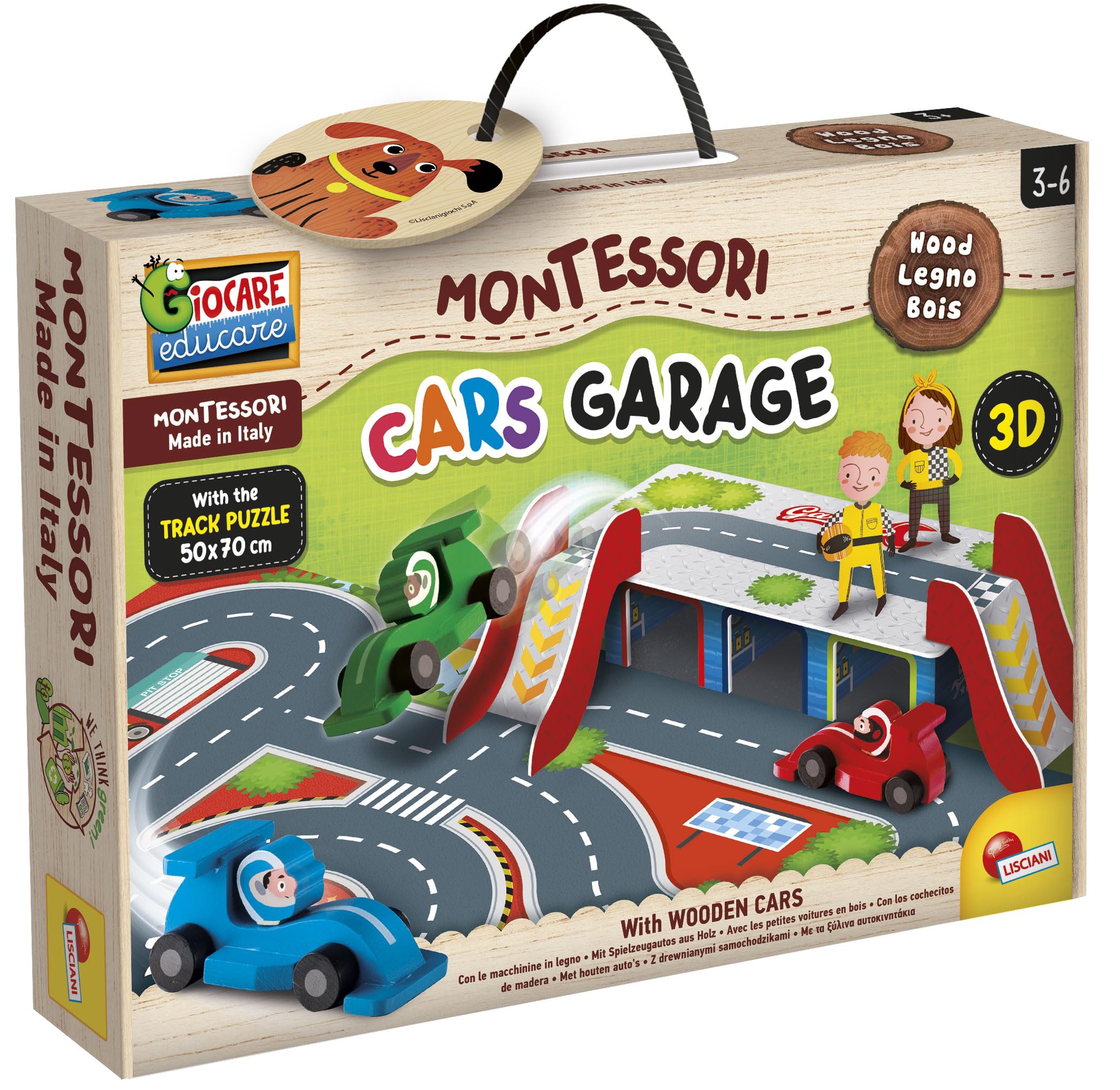 grand escompte Lisciani - Montessori - Garage pour Voitures - Jeu d´Imagination et d´Action - Voitures en Bois - Garage et Toboggan 3D - Piste de Course - Pour Enfants de 1 à 4 ans hdVSy0RPa à vendre