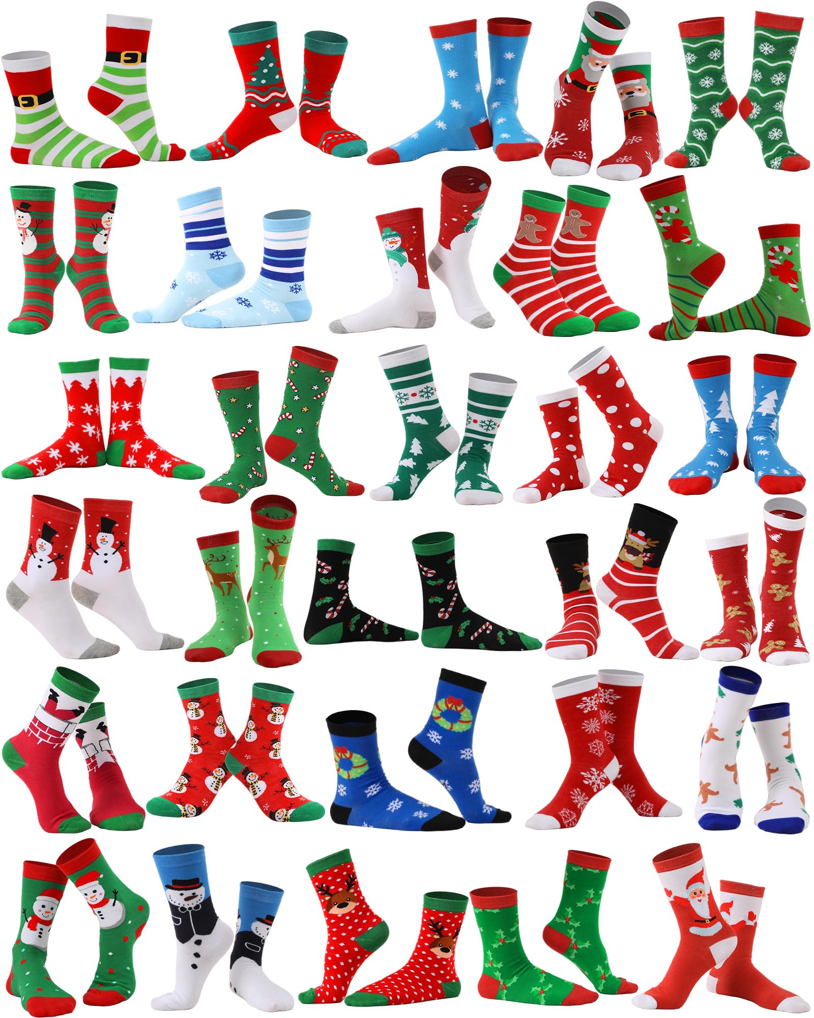 bien vendre SATINIOR 30 Paires Chaussettes de Noël Imprimées Chaussettes de Noël Fantaisies pour Adultes (Frais) iCL8PNm8G à vendre