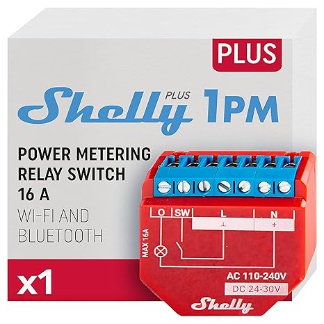 stylé  Shelly Plus 1PM | Interrupteur/commutateur de re