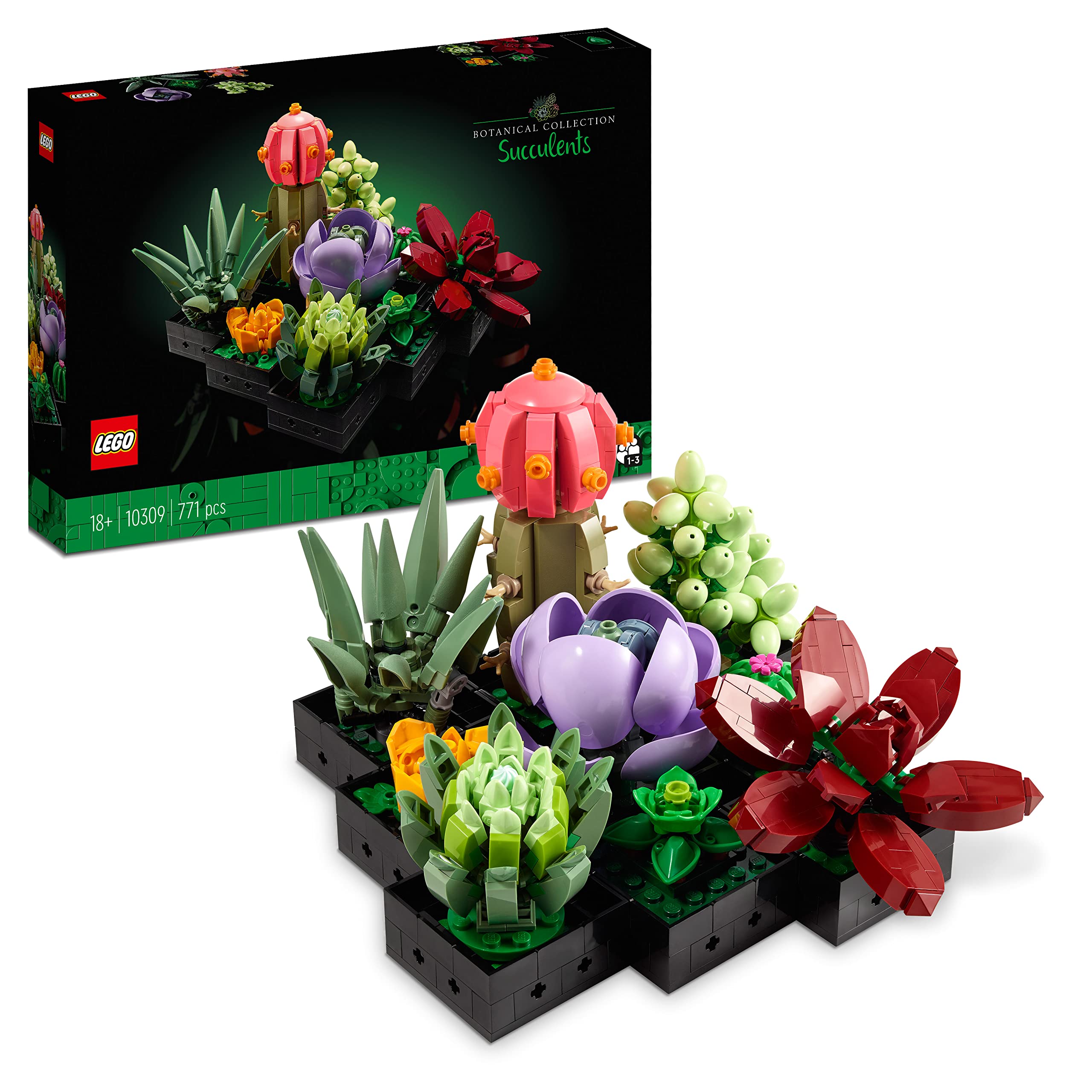 stylé  LEGO 10309 Icons Les Succulentes: Plantes Artificielles, Décoration de Maison, Collection Botanique, 9 Petites Plantes, Idéal pour Intérieur, Modèle de Plantes pour Adultes 4UQepSxxf grand