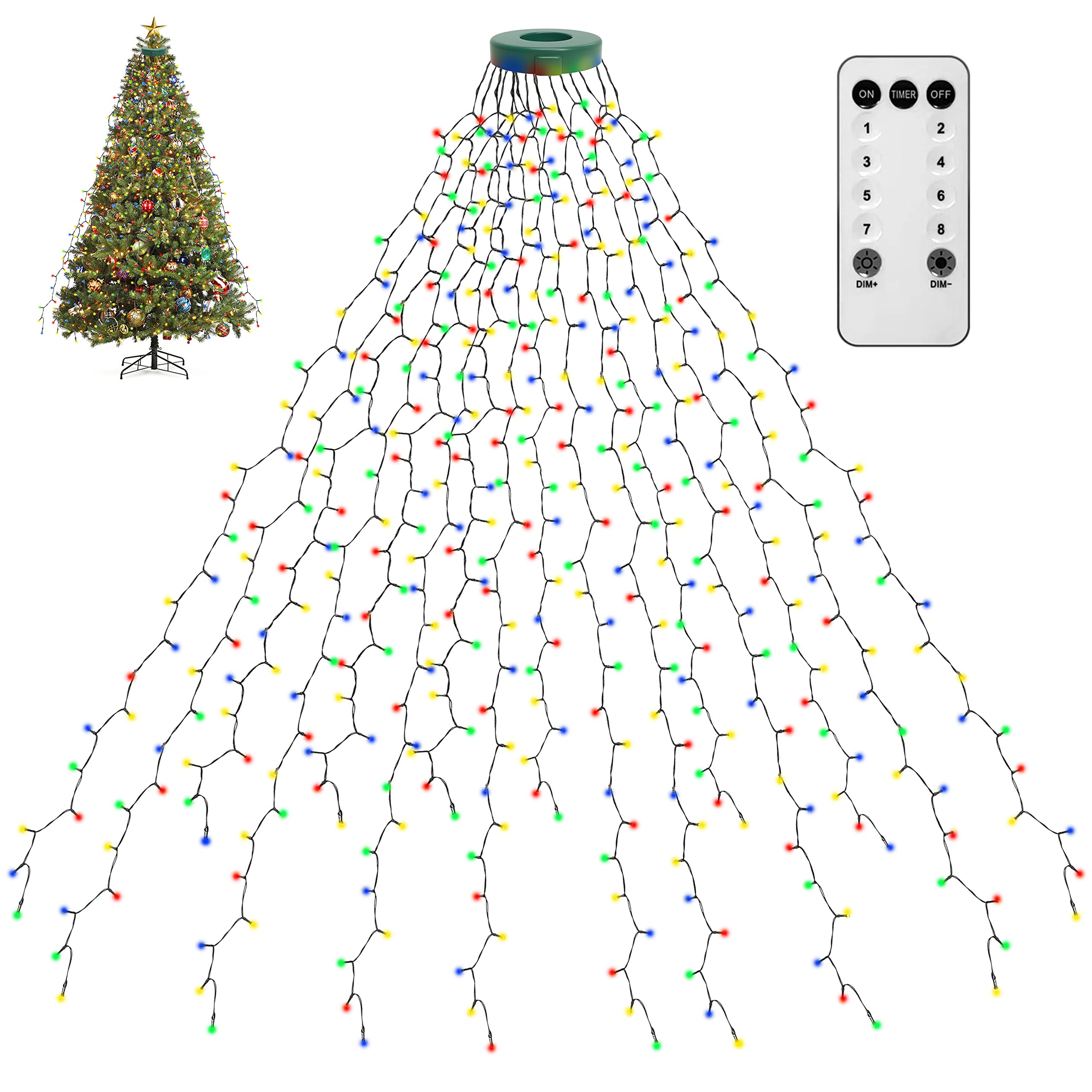 Parfait Fnwsja Guirlande Lumineuse Sapin de Noel 400 LED avec Télécommande 16 Branches Bande Lumineuse de 2 Mètres pour Décoration de 1m-2.4m Sapin de Noël Jardin Fête à la Maison (Multicolore) zxp2bmnjz grand
