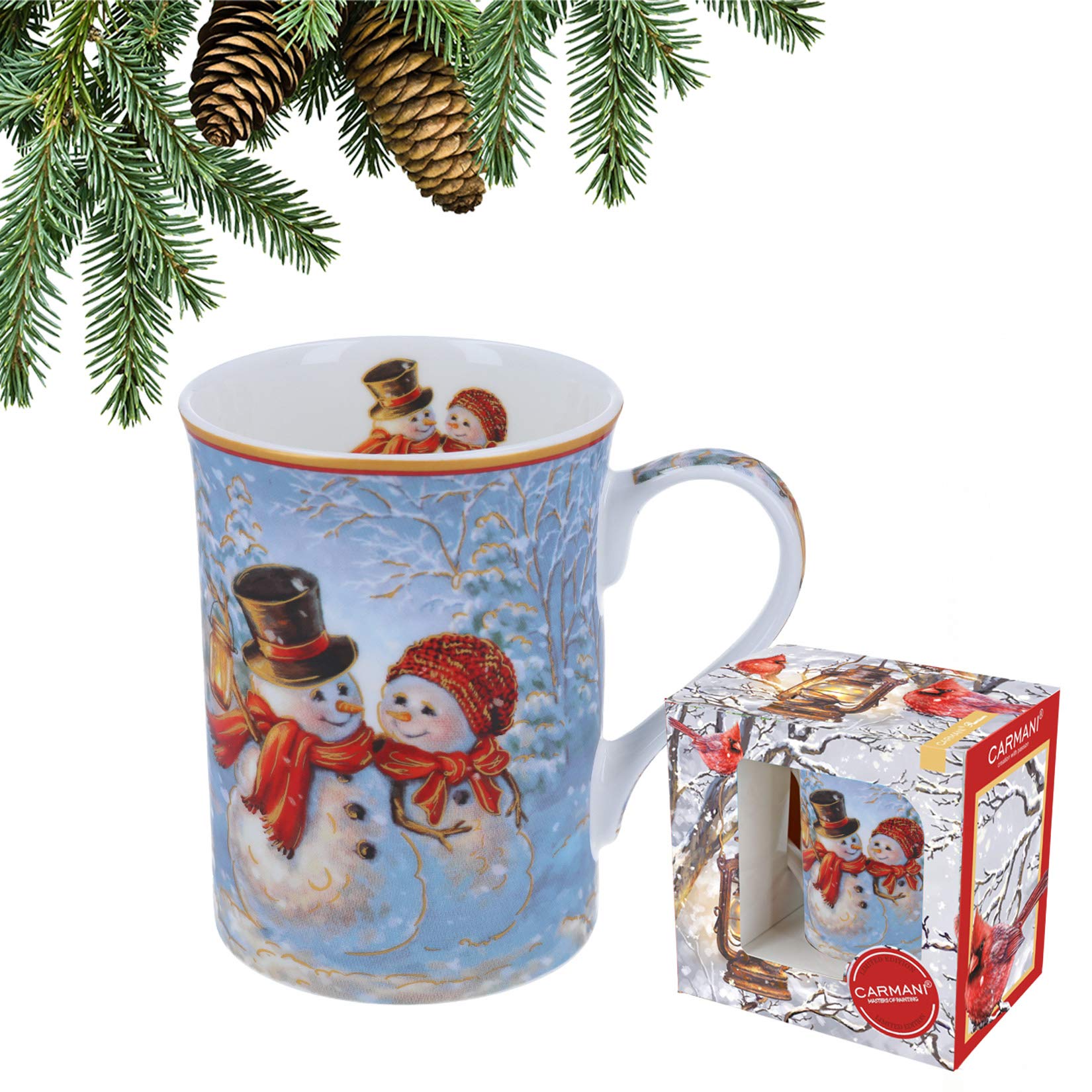 Outlet Shop  CARMANI - Tasse en porcelaine décorée avec un theme de Noël 400ml VEuQdoK6C en vente