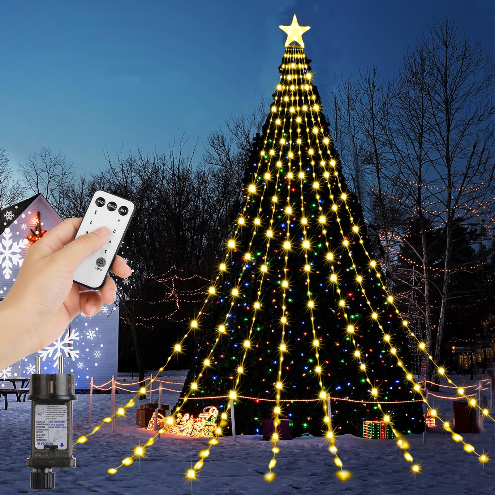 Promotions LED Guirlande Lumineuse, 3.5 M * 8 Guirlandes, 298 LEDs Lumières de Noël avec Télécommande Minuterie, 8 Modes, Imperméables, Guirlandes lumineuses Décoration Extérieur/Intérieur pour Mariages Festifs uH1BzFoJW mode